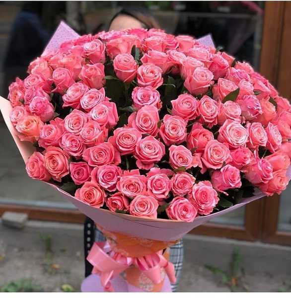 Голландские розы 101шт 100см